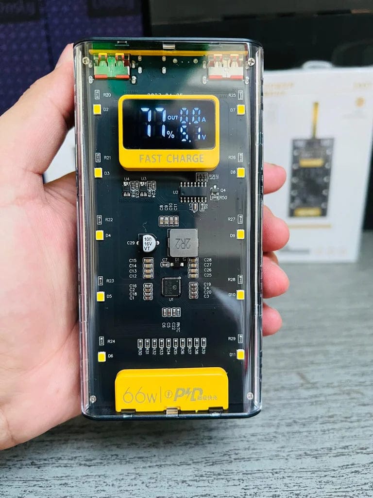 Transparent 20000mAh Power Bank 66W Fast Charging
